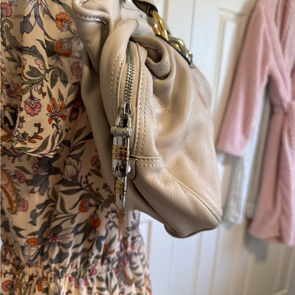 B. Makowski cream, genuine leather satchel. - Picture 5 of 11
